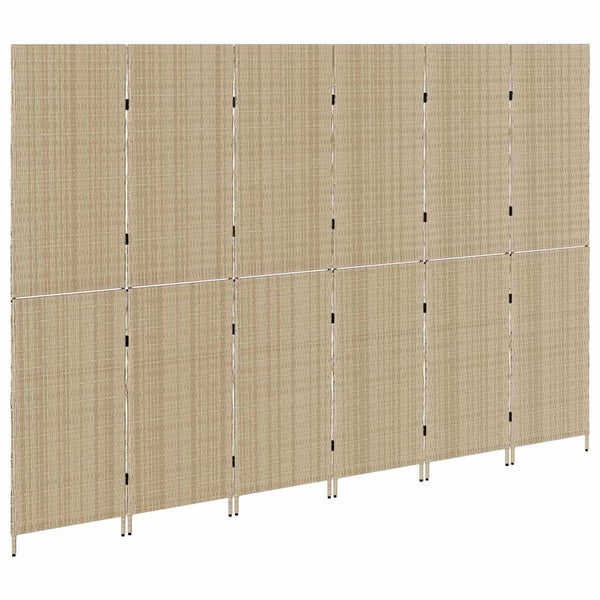 Beiger Raumteiler 292x180 cm Poly-Rattan