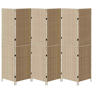 Beiger Raumteiler 292x180 cm Poly-Rattan
