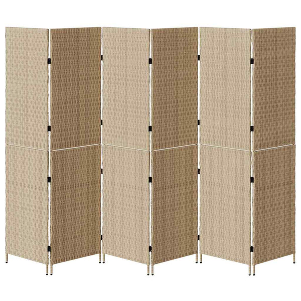 Beiger Raumteiler 292x180 cm Poly-Rattan