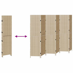 Beiger Raumteiler 292x180 cm Poly-Rattan