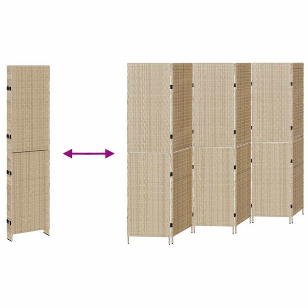 Beiger Raumteiler 292x180 cm Poly-Rattan