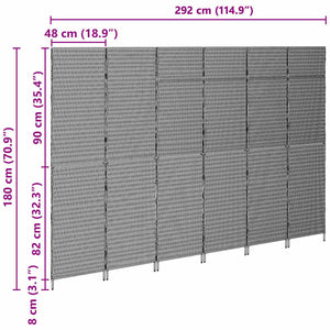 Beiger Raumteiler 292x180 cm Poly-Rattan