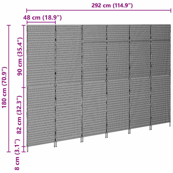 Beiger Raumteiler 292x180 cm Poly-Rattan