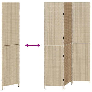 Beiger Raumteiler Poly-Rattan 146x200cm