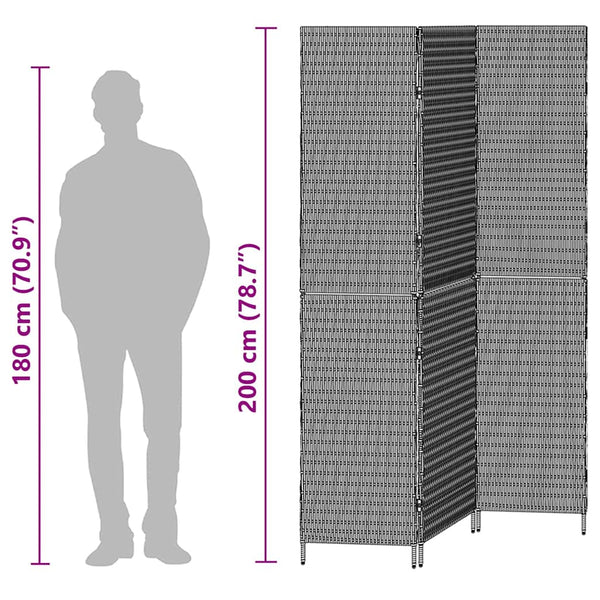 Beiger Raumteiler Poly-Rattan 146x200cm