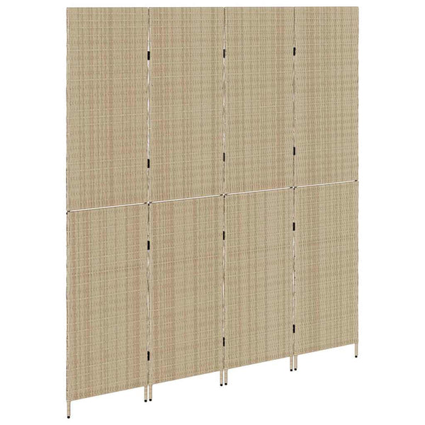 Beiger Raumteiler Poly-Rattan 195x180cm