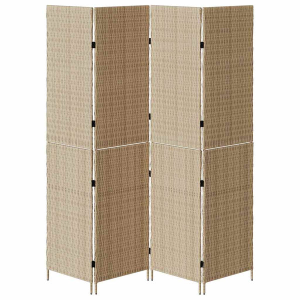 Beiger Raumteiler Poly-Rattan 195x180cm