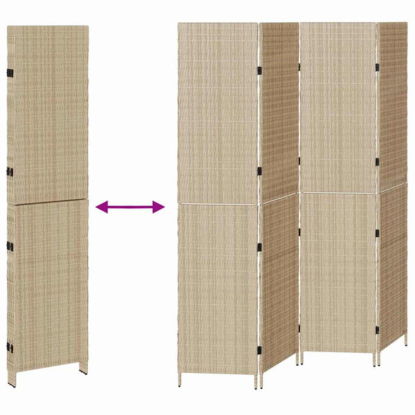 Beiger Raumteiler Poly-Rattan 195x180cm
