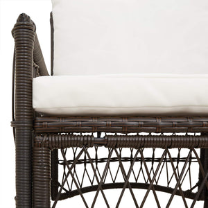 Gartenstuhl Braun mit Kissen Poly-Rattan
