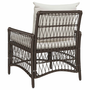 Gartenstuhl Braun mit Kissen Poly-Rattan