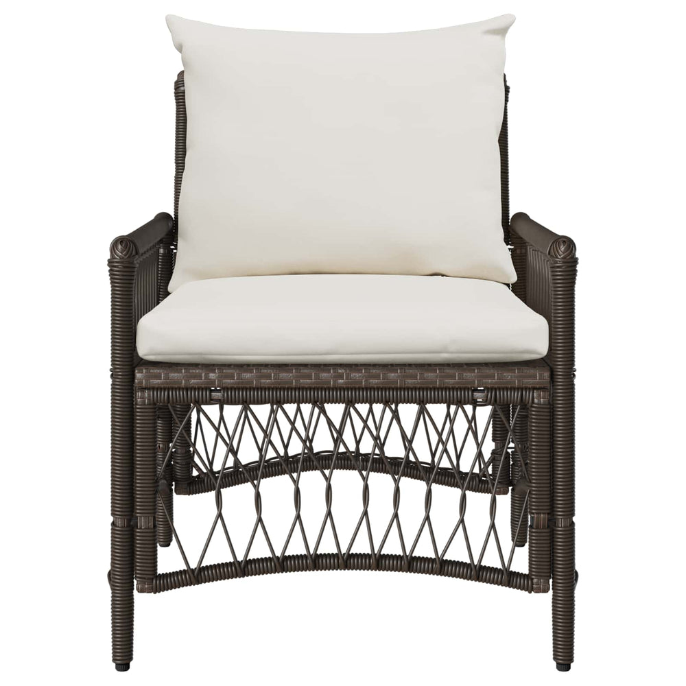 Gartenstuhl Braun mit Kissen Poly-Rattan