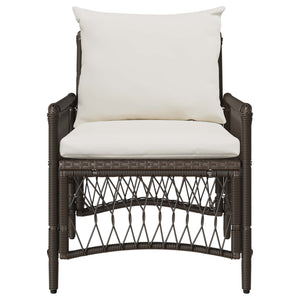 Gartenstuhl Braun mit Kissen Poly-Rattan