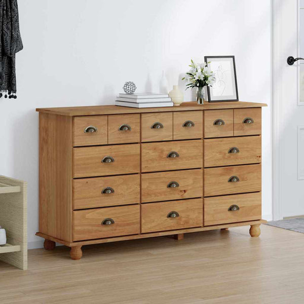 Braune Schubladenkommode ASKIM, 79 cm