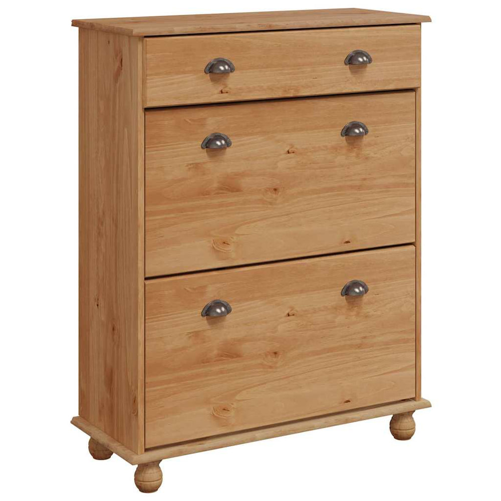 Schuhschrank Kiefer Massivholz Braun 85x108cm