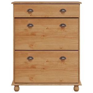 Schuhschrank Kiefer Massivholz Braun 85x108cm