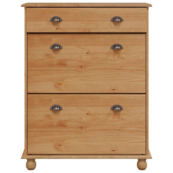 Schuhschrank Kiefer Massivholz Braun 85x108cm