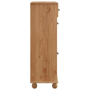 Schuhschrank Kiefer Massivholz Braun 85x108cm