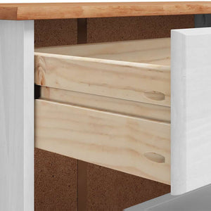 Weißer Schuhschrank Kiefer Massivholz 85cm