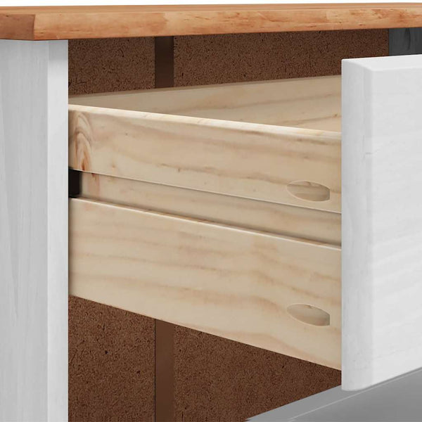 Weißer Schuhschrank Kiefer Massivholz 85cm