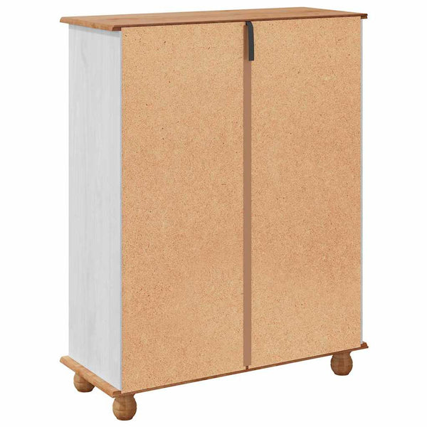 Weißer Schuhschrank Kiefer Massivholz 85cm