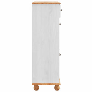 Weißer Schuhschrank Kiefer Massivholz 85cm