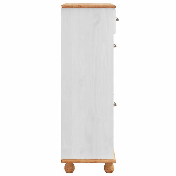 Weißer Schuhschrank Kiefer Massivholz 85cm
