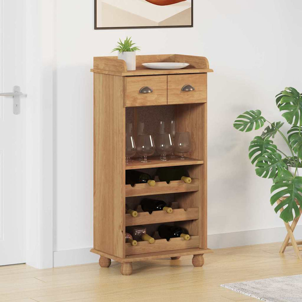 Weinschrank ASKIM Honigwachs Kiefer Massivholz