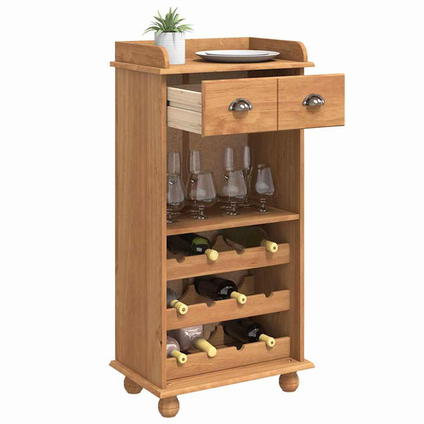 Weinschrank ASKIM Honigwachs Kiefer Massivholz