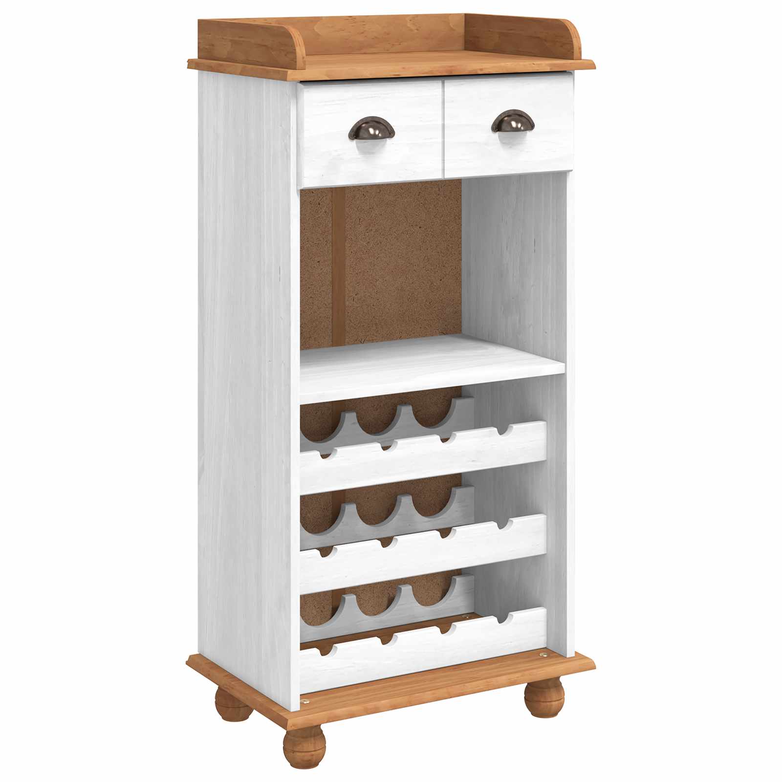 Weinschrank ASKIM Weiß/Honig, 57x37x114 cm