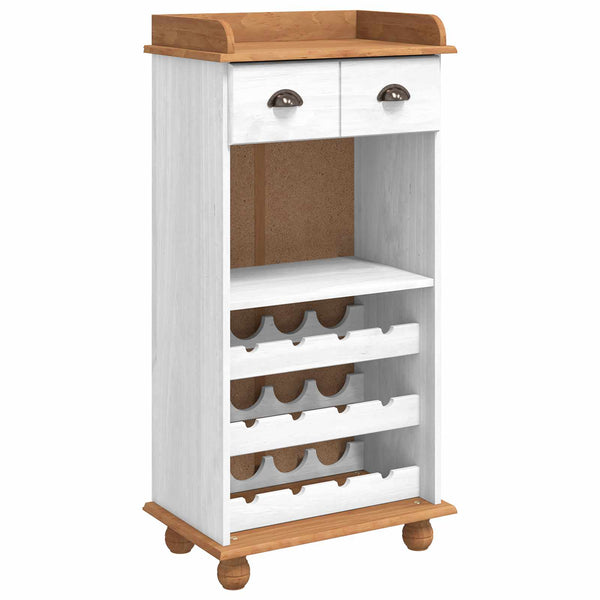 Weinschrank ASKIM Weiß/Honig, 57x37x114 cm