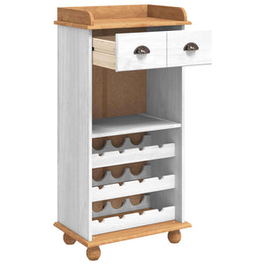 Weinschrank ASKIM Weiß/Honig, 57x37x114 cm