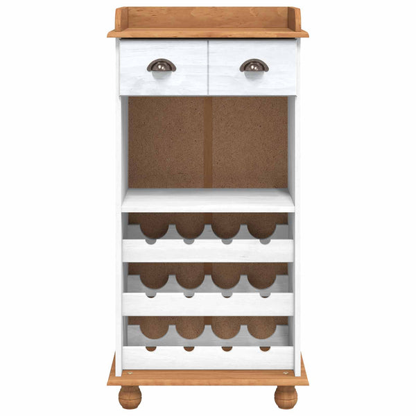 Weinschrank ASKIM Weiß/Honig, 57x37x114 cm