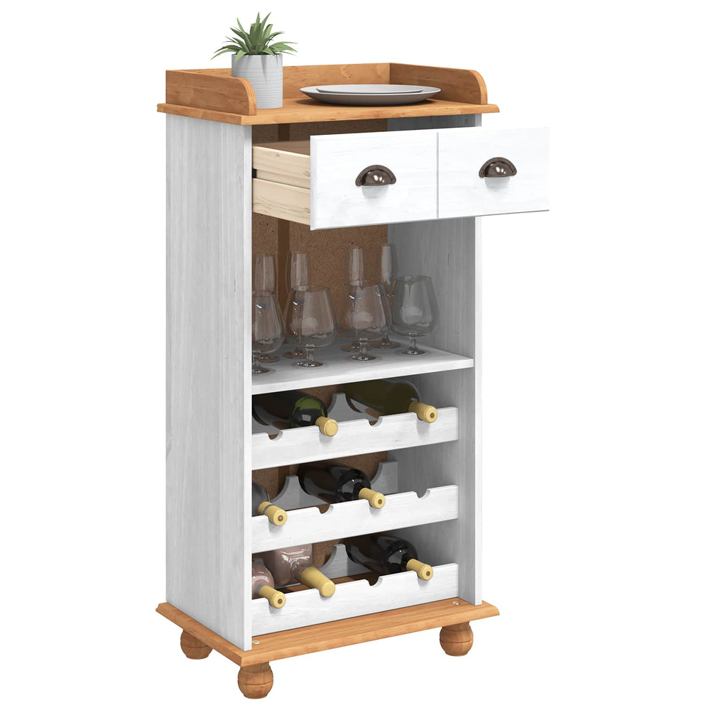 Weinschrank ASKIM Weiß/Honig, 57x37x114 cm