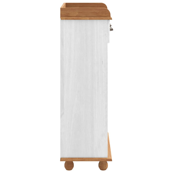 Weinschrank ASKIM Weiß/Honig, 57x37x114 cm