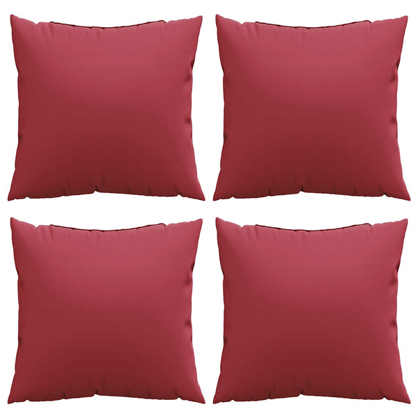 Weinrote Sofakissen, 50x50 cm, 4er-Set