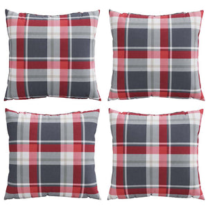 Sofakissen 4er Set Rot Kariert 50x50 cm
