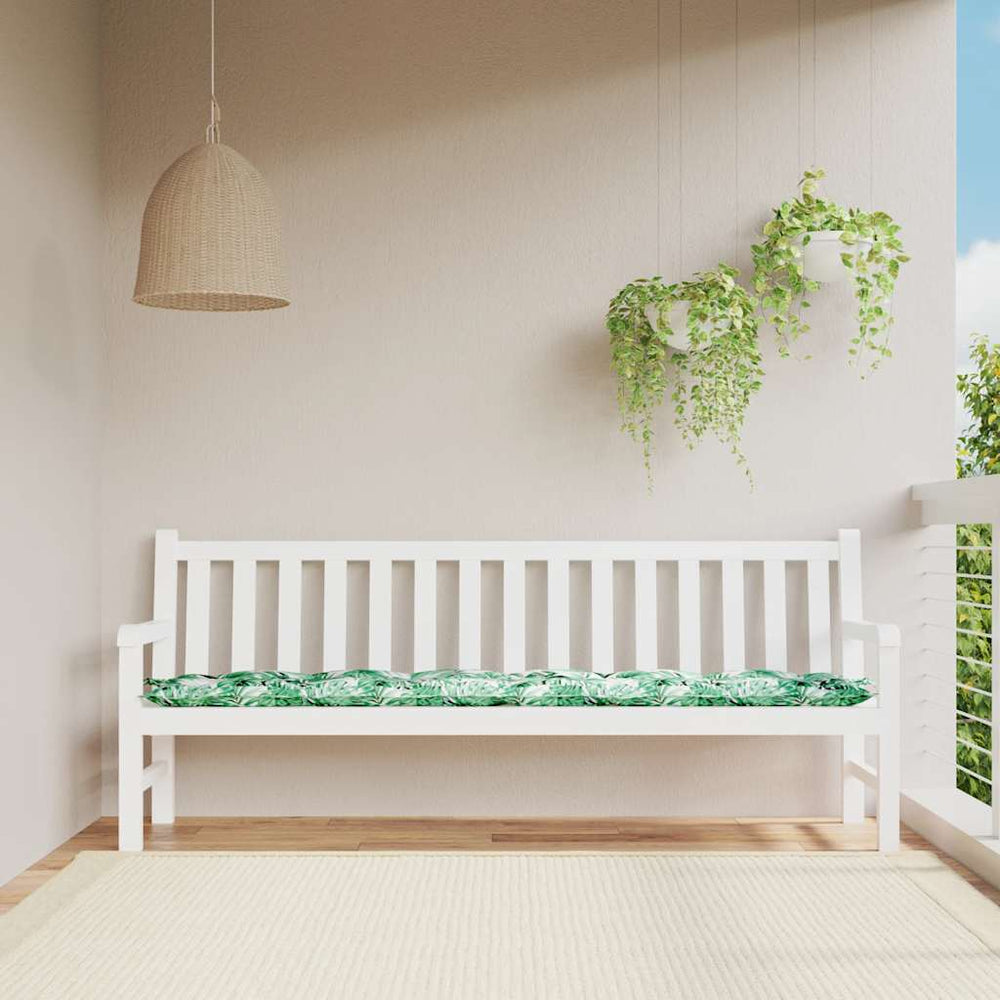 Gartenbank Auflage Blattmuster 200x50 cm