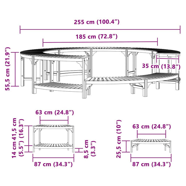 Whirlpool Umrandung Akazie Braun Ø255cm