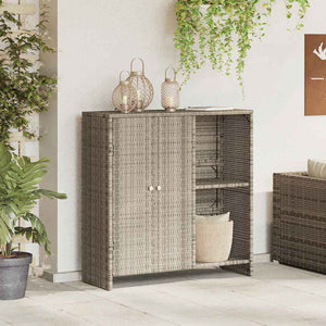 Hellgrauer Rattan Aufbewahrungsschrank 100 cm