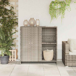 Hellgrauer Rattan Aufbewahrungsschrank 100 cm