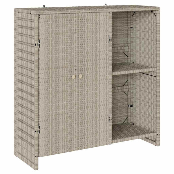 Hellgrauer Rattan Aufbewahrungsschrank 100 cm