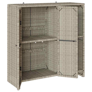 Hellgrauer Rattan Aufbewahrungsschrank 100 cm