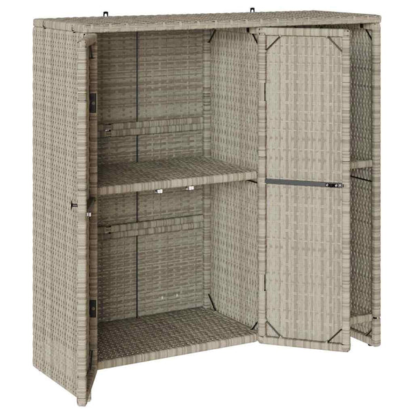 Hellgrauer Rattan Aufbewahrungsschrank 100 cm