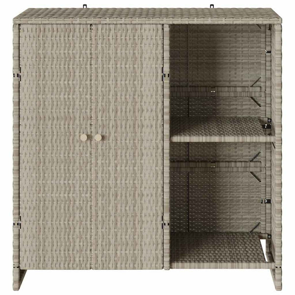 Hellgrauer Rattan Aufbewahrungsschrank 100 cm