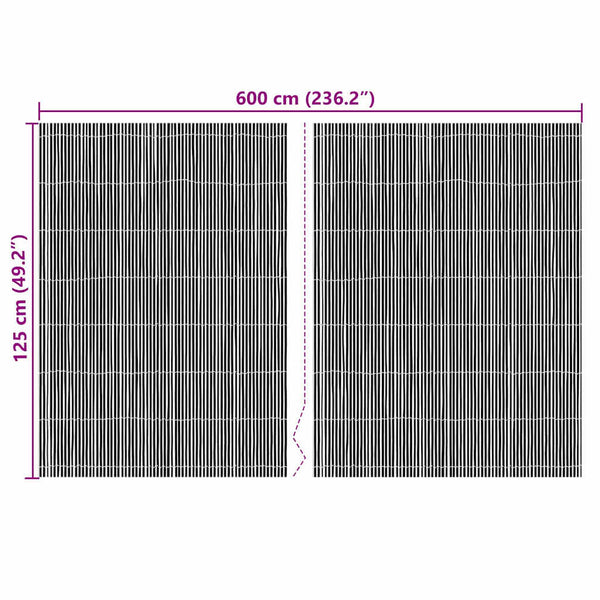 Bambuszaun Natur 600 x 125 cm