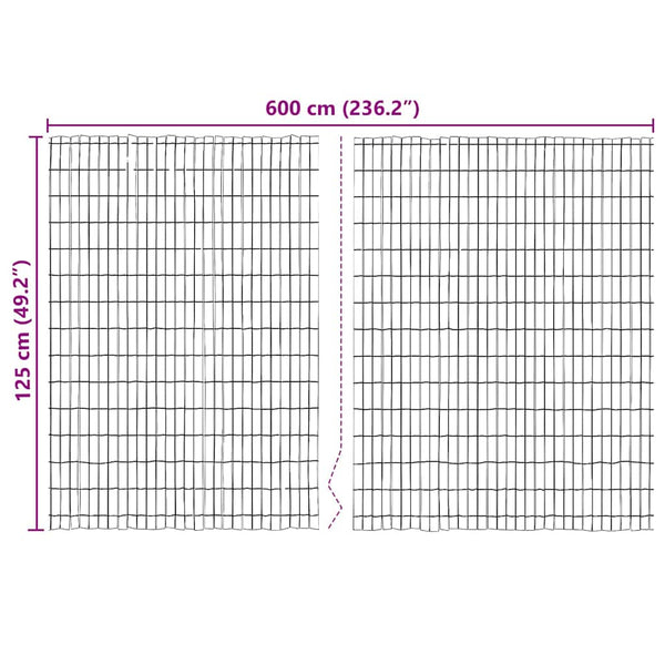 Rindenzaun Braun 600x125cm