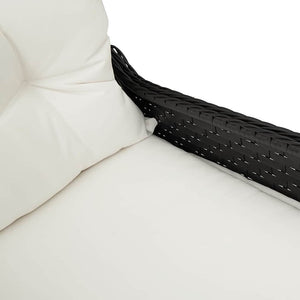 Schwarzer Poly-Rattan Liegestuhl mit Kissen