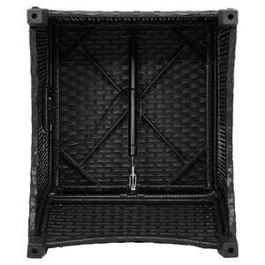 Schwarzer Poly-Rattan Liegestuhl mit Kissen
