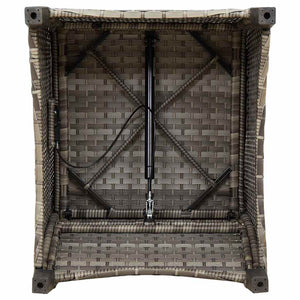 Gartenliege Grau mit Kissen Poly-Rattan