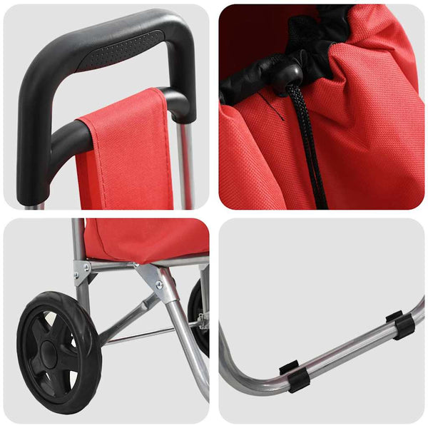 Roter Einkaufswagen Oxford-stoff 35x28x92cm